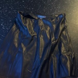 Primark Black Faux Leather A-Line Panel Skirt